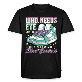 « Vous pouvez faire un contact de chaussure » chaussure amusante - T-shirt Premium bio Homme - noir - Devant - Nico (187cm)