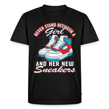 « Sneaker Mom » Chaussure Drôle - T-shirt Premium bio Homme - noir - Devant - Nico (187cm)