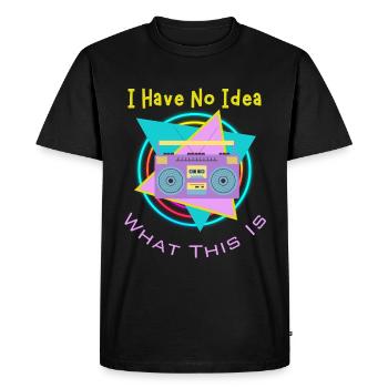 Je n’ai aucune idée de ce que c’est que la radio rétro des années 70 des années 80 - T-shirt Premium bio Homme - noir - Devant - Nico (187cm)