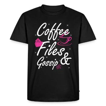 Café, dossiers et potins - Agent RH - T-shirt Premium bio Homme - noir - Devant - Nico (187cm)