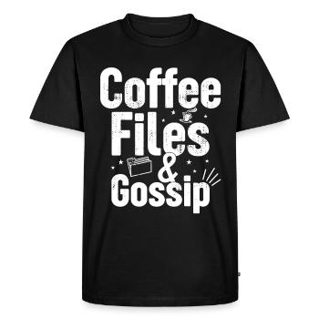 Café, dossiers et potins - Agent RH - T-shirt Premium bio Homme - noir - Devant - Nico (187cm)
