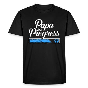 Grossesse 2023 - Papa Travail en cours - - T-shirt Premium bio Homme - noir - Devant - Nico (187cm)