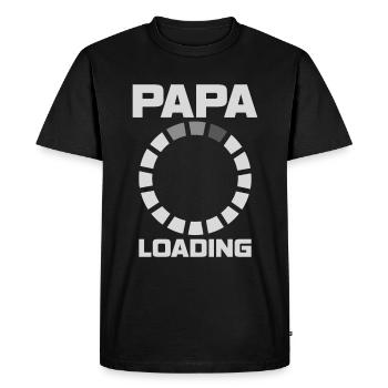 Grossesse 2024 - Futur père - Papa - T-shirt Premium bio Homme - noir - Devant - Nico (187cm)