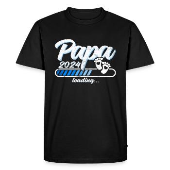 Father-to-be - Dad 2024 loading - Men's Premium Organic T-Shirt - black - Front - Nico (187cm)