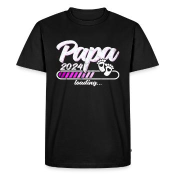 Father-to-be - Dad 2024 loading - Men's Premium Organic T-Shirt - black - Front - Nico (187cm)