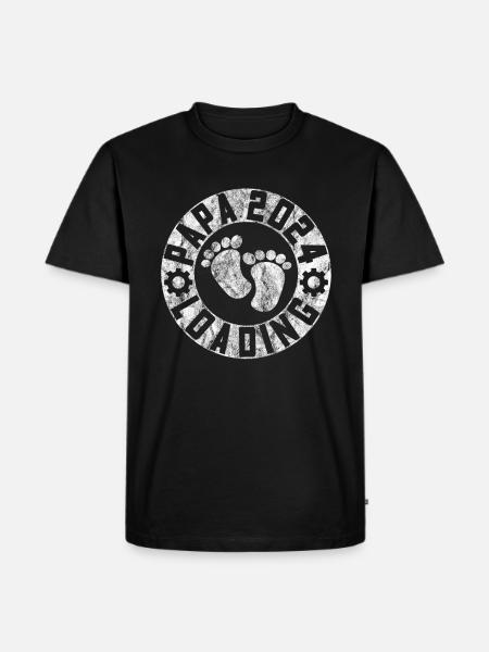 Father-to-be - Dad 2024 loading - Men's Premium Organic T-Shirt - black