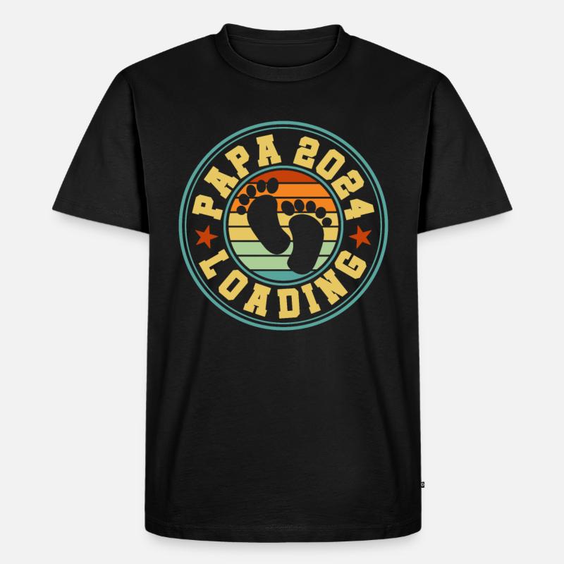 Werdender Vater - Papa 2024 loading - Männer Premium Bio T-Shirt - Schwarz