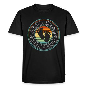 Father-to-be - Dad 2024 loading - Men's Premium Organic T-Shirt - black - Front - Nico (187cm)