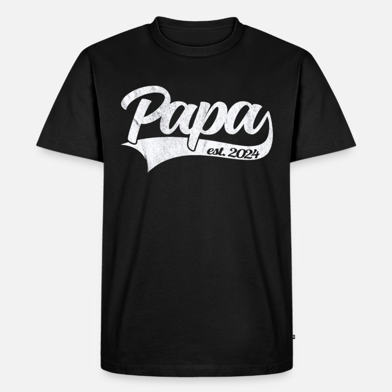Papa 2024 - Werdender Vater - Papa loading - Männer Premium Bio T-Shirt - Schwarz