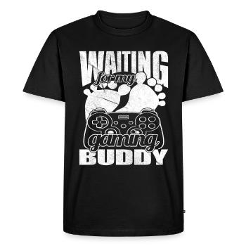 Waiting for my gaming Buddy - Expectant Father - - Men's Premium Organic T-Shirt - black - Front - Nico (187cm)