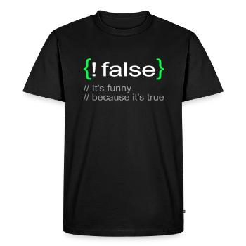 Funny Lol Nerd IT Computer Scientist - Men's Premium Organic T-Shirt - black - Front - Nico (187cm)