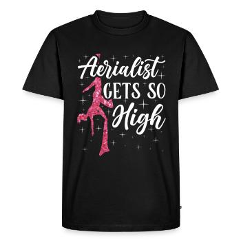 Acrobatie aérienne sur soie Cirque Acrobatique - T-shirt Premium bio Homme - noir - Devant - Nico (187cm)