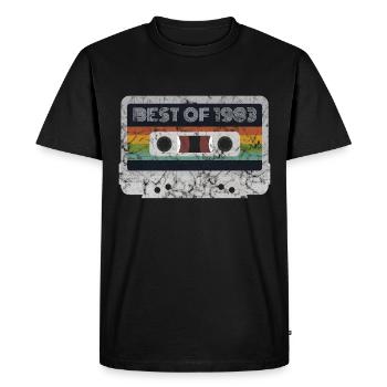 Millésime 1983 | Le meilleur de 1983 | 1983 Musique rétro - T-shirt Premium bio Homme - noir - Devant - Nico (187cm)