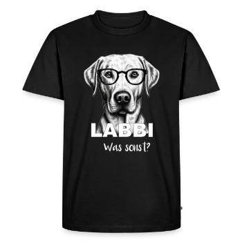 Labrador Retriever Chien Fool Dog Fan Maîtresse Wau - T-shirt Premium bio Homme - noir - Devant - Nico (187cm)