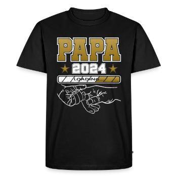 Father-to-be - Dad 2024 loading - Men's Premium Organic T-Shirt - black - Front - Nico (187cm)