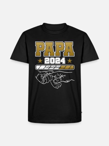 Father-to-be - Dad 2024 loading - Men's Premium Organic T-Shirt - black