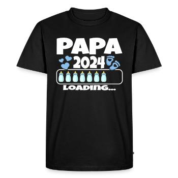 Father-to-be - Dad 2024 loading - Men's Premium Organic T-Shirt - black - Front - Nico (187cm)