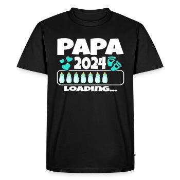 Father-to-be - Dad 2024 loading - Men's Premium Organic T-Shirt - black - Front - Nico (187cm)