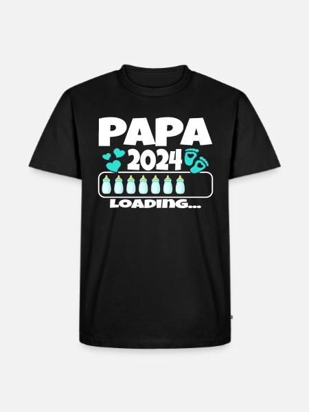 Father-to-be - Dad 2024 loading - Men's Premium Organic T-Shirt - black