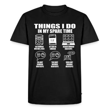 Things I do in my spare time - - Men's Premium Organic T-Shirt - black - Front - Nico (187cm)