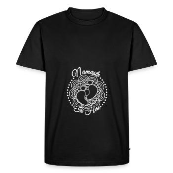 Namaste ici - Baby bump de la future mère - T-shirt Premium bio Homme - noir - Devant - Nico (187cm)