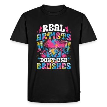 Cool Artistry Verser la peinture acrylique couleur - T-shirt Premium bio Homme - noir - Devant - Nico (187cm)