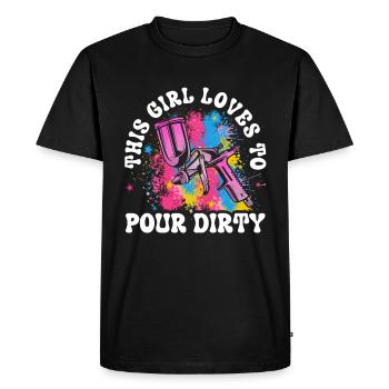 Cool Artistry Verser la peinture acrylique couleur - T-shirt Premium bio Homme - noir - Devant - Nico (187cm)