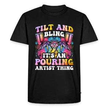 Cool Artist Art Acrylic Painting Casting Color - T-shirt Premium bio Homme - noir - Devant - Nico (187cm)
