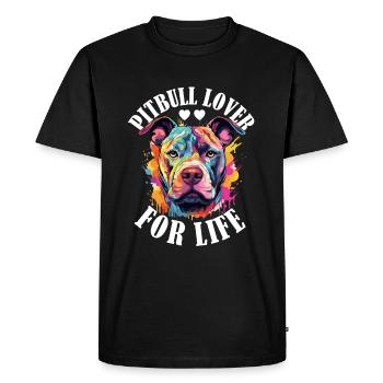 Pitbull Pittie - Pitbull Lover for Life Dog - Men's Premium Organic T-Shirt - black - Front - Nico (187cm)