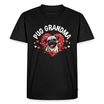 Carlin Dog Race Pet - Pug Grandma - T-shirt Premium bio Homme - noir - Devant - Nico (187cm)