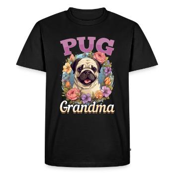 Carlin Dog Race Pet - Pug Grandma - T-shirt Premium bio Homme - noir - Devant - Nico (187cm)