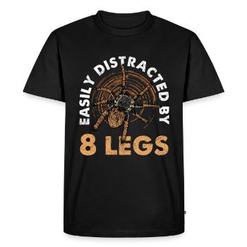 Facilement distrait par 8 pattes - tarentule - T-shirt Premium bio Homme - noir - Devant - Nico (187cm)