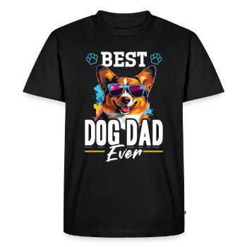 Pembroke Welsh Corgi - Meilleur père de chien de tous les temps - T-shirt Premium bio Homme - noir - Devant - Nico (187cm)