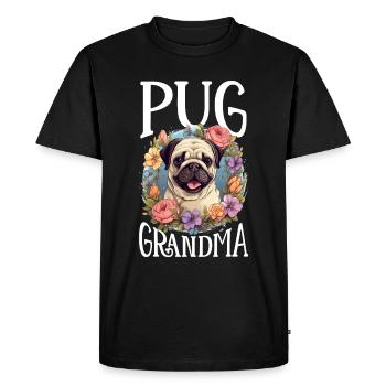 Carlin Dog Race Pet - Pug Grandma - T-shirt Premium bio Homme - noir - Devant - Nico (187cm)