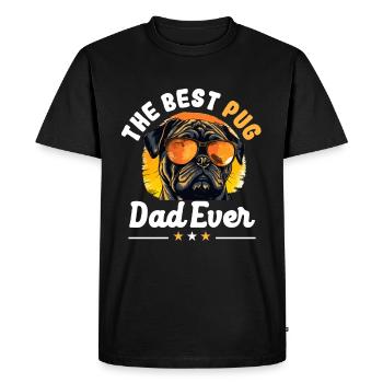 Pug Dog Breed Pet - The Best Pug Dad Ever - Men's Premium Organic T-Shirt - black - Front - Nico (187cm)