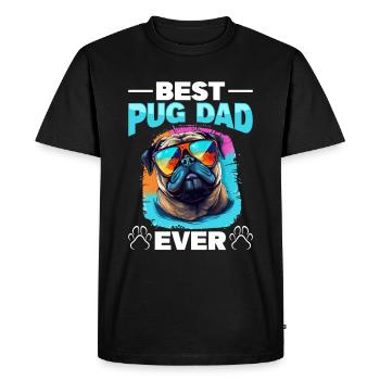 Pug Dog Breed Pet - The Best Pug Dad Ever - Men's Premium Organic T-Shirt - black - Front - Nico (187cm)