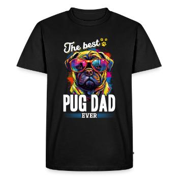 Pug Dog Breed Pet - The Best Pug Dad Ever - Men's Premium Organic T-Shirt - black - Front - Nico (187cm)