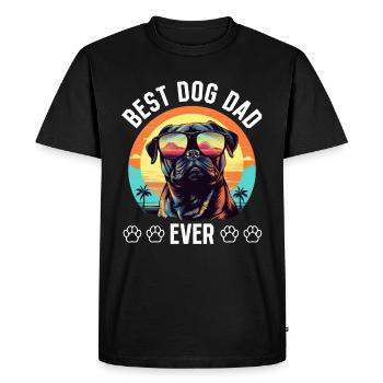 Pug Dog Breed Pet - Meilleur père de chien de tous les temps - T-shirt Premium bio Homme - noir - Devant - Nico (187cm)