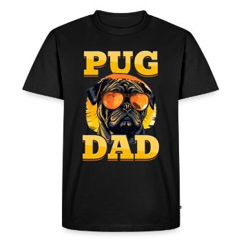 Pug Dog Breed Pet - Pug Dad - Men's Premium Organic T-Shirt - black - Front - Nico (187cm)