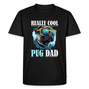 Pug Dog Breed Pet - Really Cool Pug Dad - Men's Premium Organic T-Shirt - black - Front - Nico (187cm)