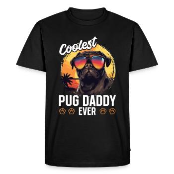 Pug Dog Breed Pet - Le plus cool Carlin Dad Jamais - T-shirt Premium bio Homme - noir - Devant - Nico (187cm)