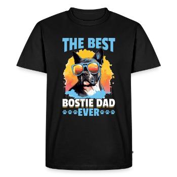 Boston Terrier Bostie Dog Breed Pet Le meilleur Bosti - T-shirt Premium bio Homme - noir - Devant - Nico (187cm)