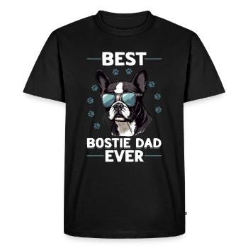 Boston Terrier Bostie Dog Breed Pet - T-shirt Premium bio Homme - noir - Devant - Nico (187cm)