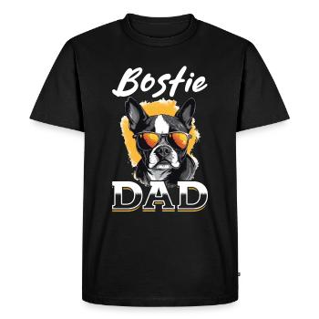 Boston Terrier Bostie Dog Breed Pet - Bostie Dad - T-shirt Premium bio Homme - noir - Devant - Nico (187cm)