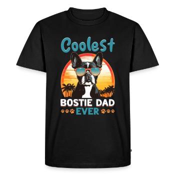 Boston Terrier Bostie Dog Breed Pet - T-shirt Premium bio Homme - noir - Devant - Nico (187cm)