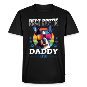 Boston Terrier Bostie Dog Breed Pet - T-shirt Premium bio Homme - noir - Devant - Nico (187cm)