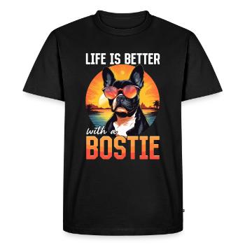 Boston Terrier Dog Breed Pet Life est meilleure - T-shirt Premium bio Homme - noir - Devant - Nico (187cm)
