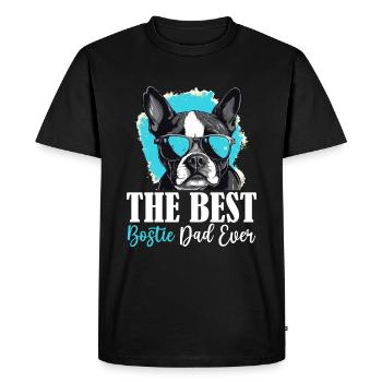 Boston Terrier Bostie Dog Breed Pet - T-shirt Premium bio Homme - noir - Devant - Nico (187cm)