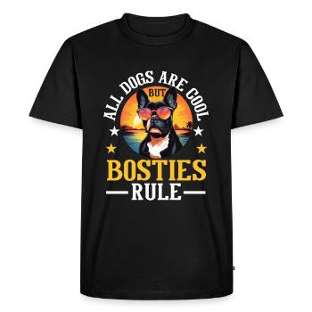 Boston Terrier Bostie Dog Breed Pet - T-shirt Premium bio Homme - noir - Devant - Nico (187cm)