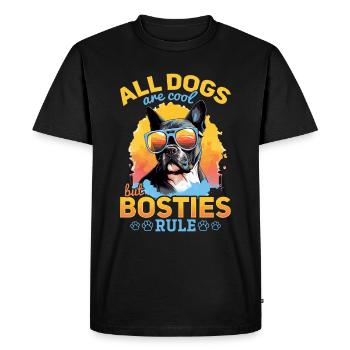 Boston Terrier Race de chien Tous les chiens sont cool - T-shirt Premium bio Homme - noir - Devant - Nico (187cm)
